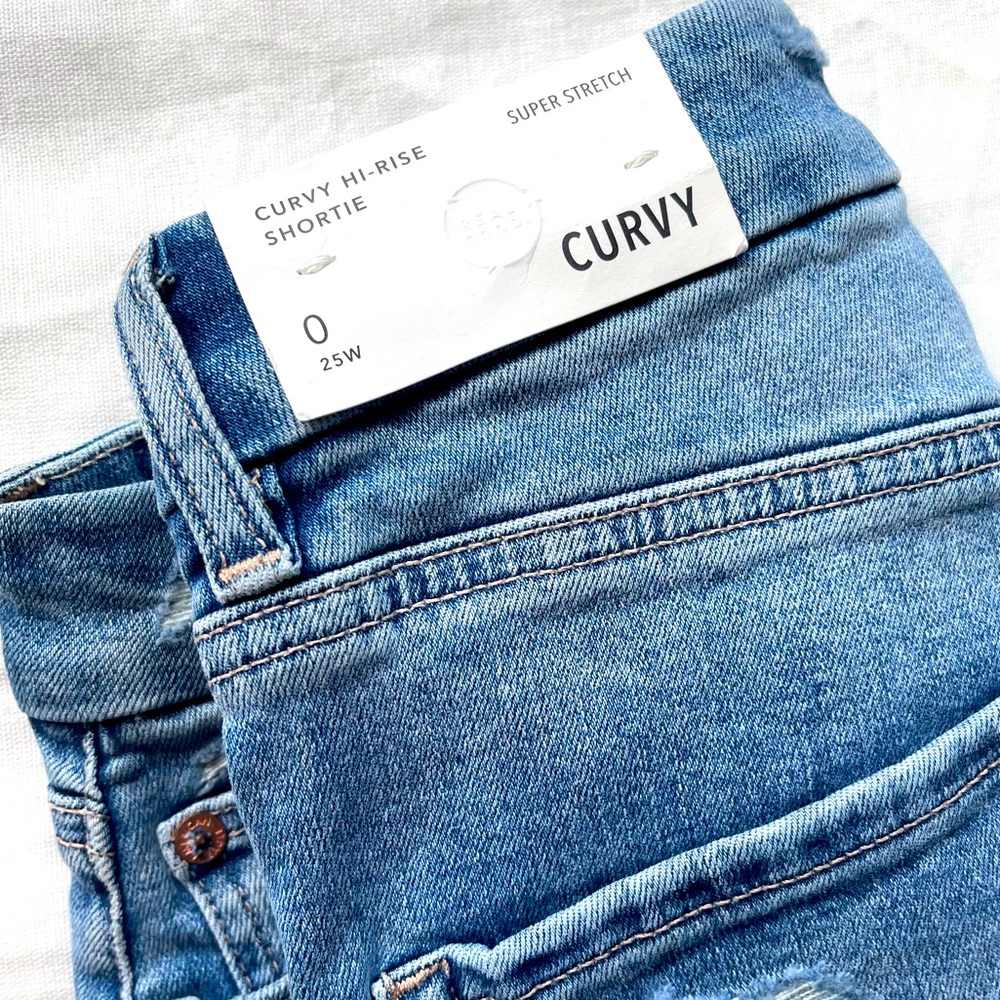 🦅 NWT American Eagle Curvy Hi-Rise Super-Stretch Shortie | Size 0/25W 🦅 - Picture 5 of 6